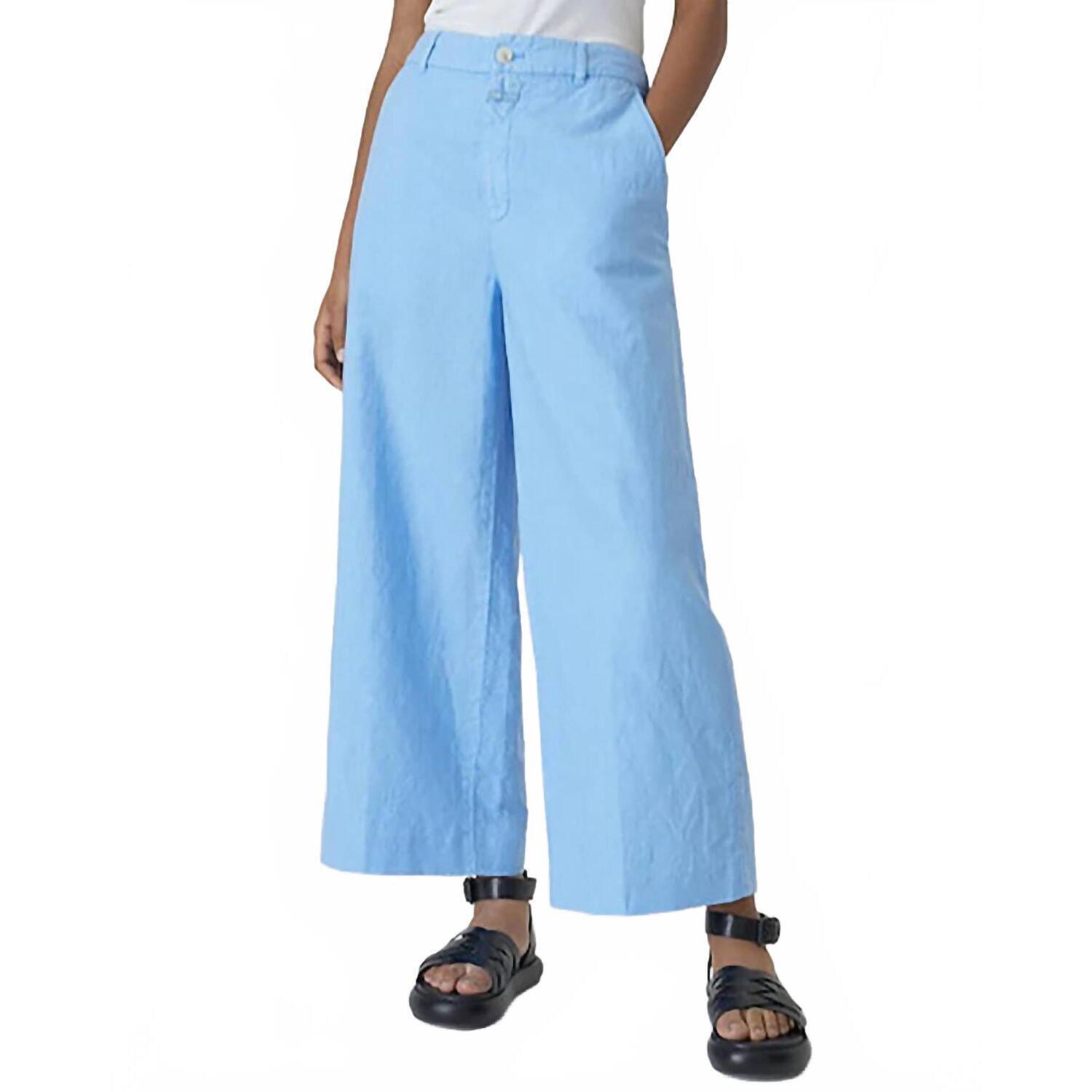 New Closed Women's Barton Cotton & Linen Pants In Blue Morning Sky